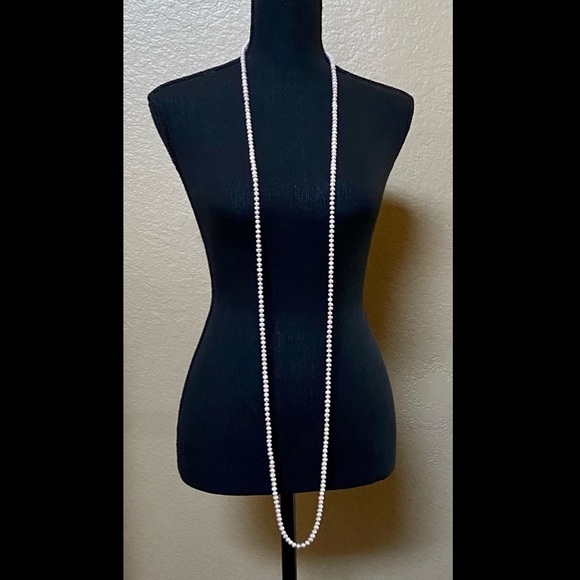 Freshwater long pearl one strand necklace - Picture 2 of 5